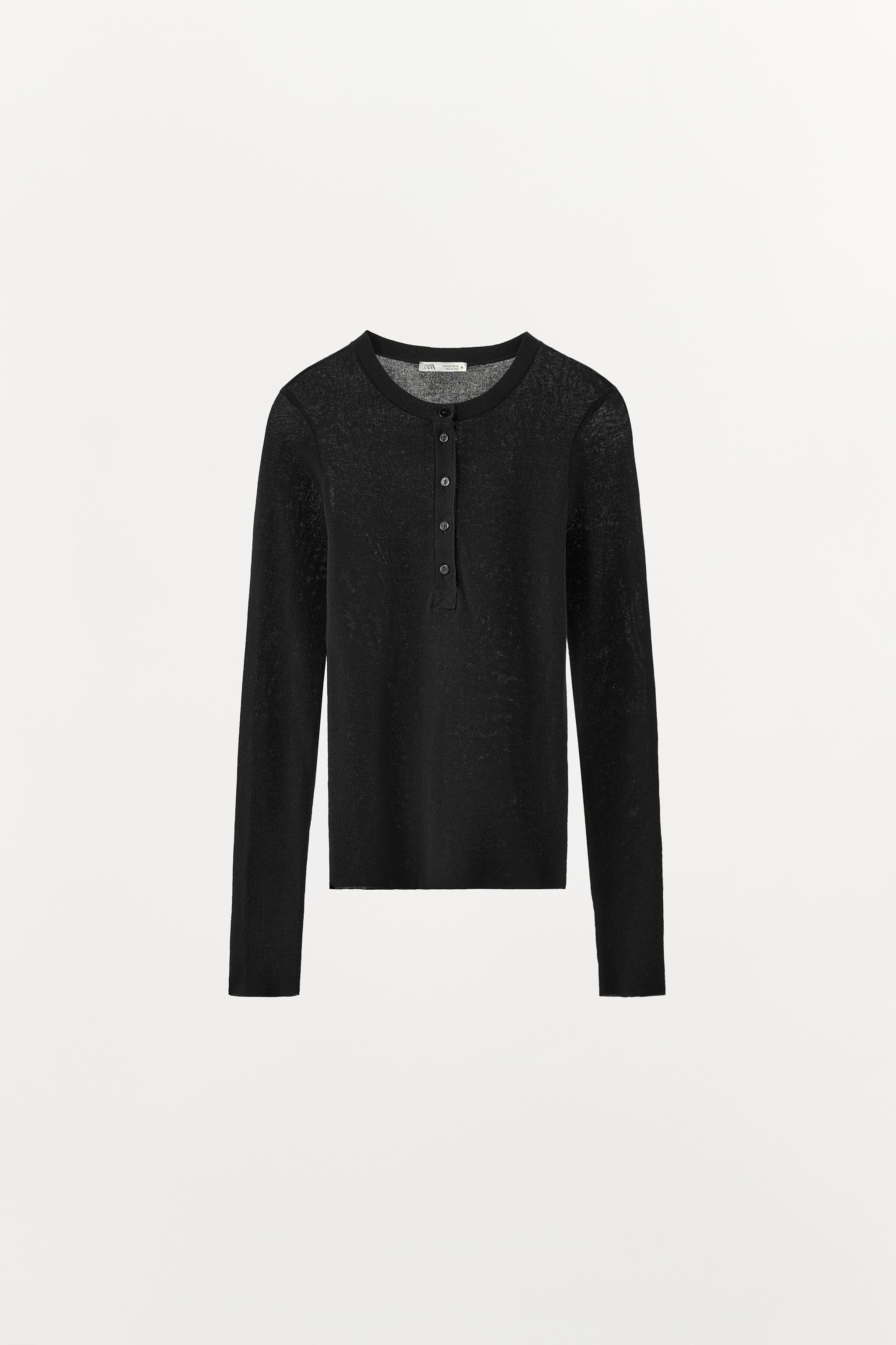 COTTON BUTTON-UP T-SHIRT